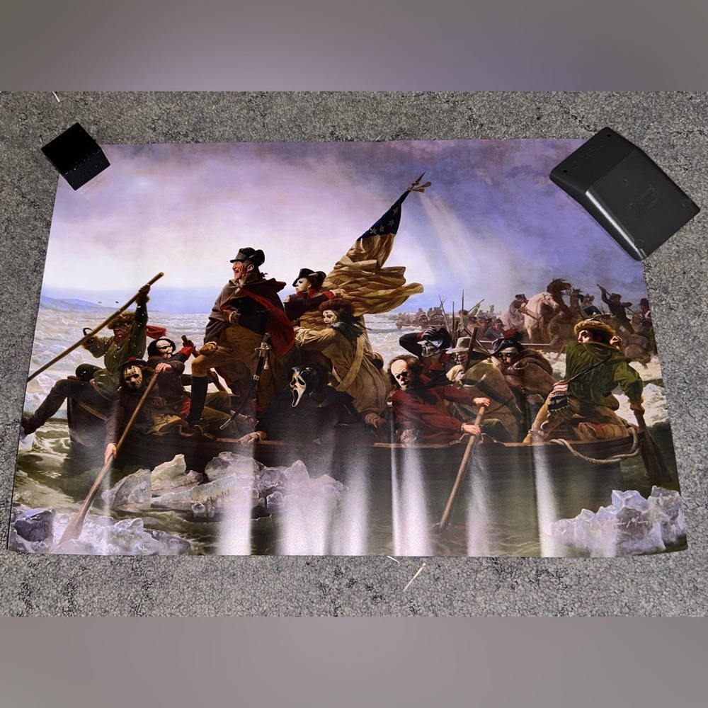 Horror characters poster - A take on George Washington Crossing the Delaware!